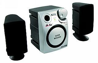 PC-Lautsprecher-Set McFun PCS-1050, 180Watt (P.M.PO), mit aktivem Subwoofer, Silber