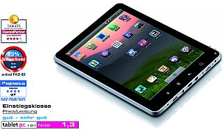 Tablet-PC A-Rival PAD NAV-PA80 8/20,3cm Display, 8GB, 256MB RAM, Android