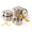 Resto-Set: Kochtopf 18, 20 + 24cm m. D, Stielkasserolle 16cm