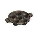 Schneckenpfanne rund 6 Lcher schwarz 14 cm