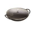 Wok schwarz mit Glasdeckel 5.7lt., 37cm
