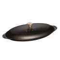 Servierteile Fischplatte schwarz m. Deckel 0.7 lt., 31cm
