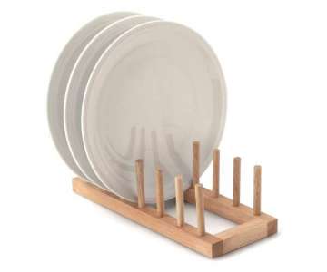 Gummibaum Tellerstnder fr 6 Teller, 30x12x9 cm