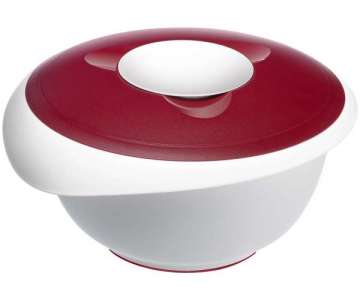 Rhrschssel mit Spritzschutz, rot, 28.5x27x14 cm, 3 lt