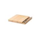 Gummibaum Ksebrett mit Messer gelt, 25x25x2.5 cm