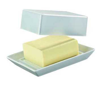 TRIC/weiss Butterdose m. transp. Kunststoffdeckel 250g