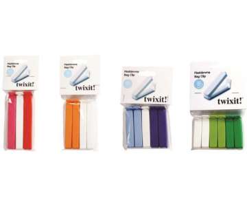 Twixit! Beutelverschl�sse 1 rot 1 schw. 2 weiss 11cm