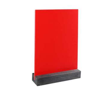PVC Tafel ROT mit Holzsteller 15x21cm