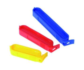 Beutel Clips 10 Stk. in drei Grssen, 2x blau/6x rot/2x gelb