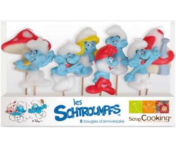 Schlumpf-Kerzen 8 Stk.