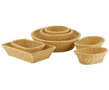 Poly-Rattan Flechtkorb, rund. ca.  19 cm, H 9 cm