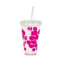 Dot Dot Becher mit Trinkhalm fuchsia 48 cl