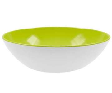 Duo Salatschale flach weiss/gr�n 24 cm
