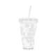 Dot Dot Becher mit Trinkhalm weiss 48 cl