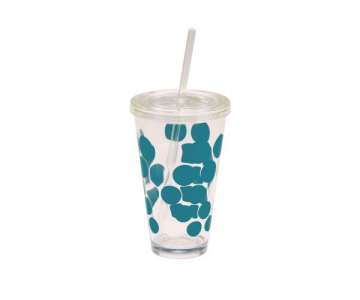 Dot Dot Becher mit Trinkhalm aqua blau 48 cl