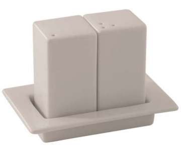 Set Salz-/Pfefferstreuer auf Tablett, weiss
