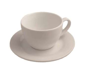 Lipari Cappuccinotasse mit Untertasse, 20cl, weiss