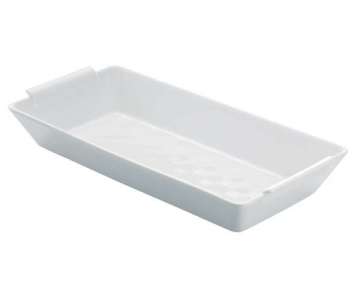 Platte rechteckig tief 40x15 cm, weiss