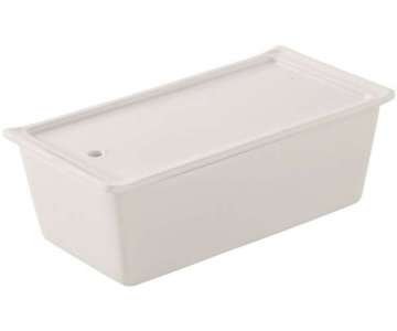 Terrine mit Deckel/Tablett, 20x10x7 cm, weiss