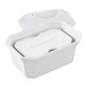 Terrinenform achteckig mit Deckel, 17x12x10 cm, weiss