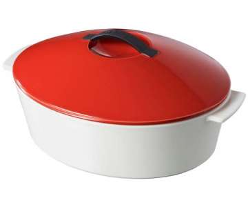 Kasserolle oval, 32.5x26.5x16 cm, 4.2l, rot, Induktion GK