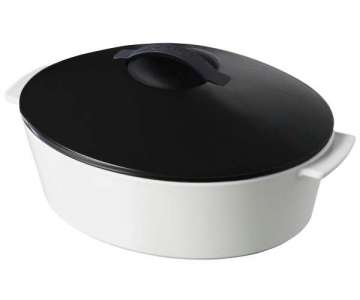 Kasserolle oval, 32.5x26.5x16 cm, 4.2l, schw, Induktion GK