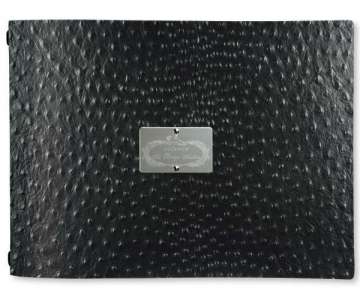 Menu Karte BIND A4 quer schwarz Strauss (ohne Sichtmappen)