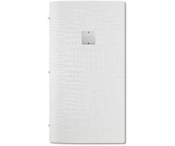 Menkarte Maxi weiss-kroko Metallschild menu