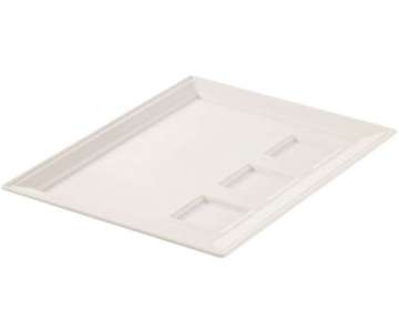 Teller rechteckig mit 3 Vertiefungen, 29x22x2 cm, weiss