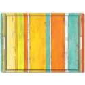 Stripes on Wood orange Tablett m. Griffen 45x31 cm