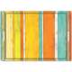 Stripes on Wood orange Tablett m. Griffen 45x31 cm