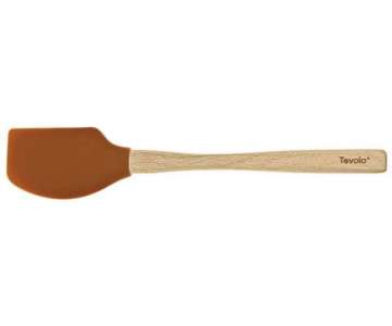 Teigschaber mit Holzgriff - Ockerbraun
