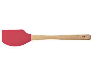 Teigschaber mit Holzgriff - Himbeerrot