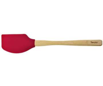 Teigschaber mit Holzgriff - Rot