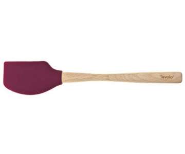 Teigschaber mit Holzgriff - Aubergine