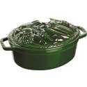 Topf oval mit Gemsedeckel basil, 4.2 lt., 29 cm