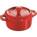 Keramik Mini Cocotte rund, kirschrot 0.2l / 10 cm