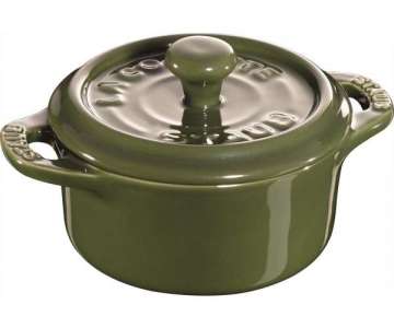 Keramik Mini Cocotte rund, basil 0.2l / 10 cm