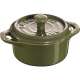 Keramik Mini Cocotte rund, basil 0.2l / 10 cm