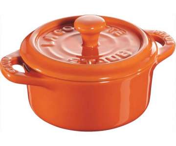 Keramik Mini Cocotte rund, orange 0.2l / 10 cm