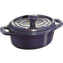 Keramik Mini Cocotte oval, dunkelblau 0.2l / 11 cm