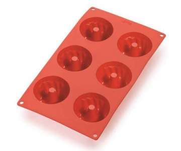 Backform 6er Gugelhopf rot, 7 cm h: 3.5 cm