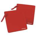 Topflappen schwarz 2 Stk. rot 18cm