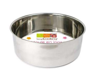 Tortenform Edelstahl rund, 22 cm h:8 cm