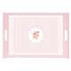 Rose Tablett m. Griffen 52x37 cm