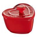 Keramik Mini Cocotte Herz 2er Set kirschrot, 8cm