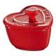 Keramik Mini Cocotte Herz 2er Set kirschrot, 8cm