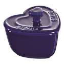 Keramik Mini Cocotte Herz 2er Set dunkelblau, 8cm