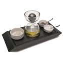 Apro-Platte mit 3 Schlchen und 1 Glasbehlter 10x20cm
