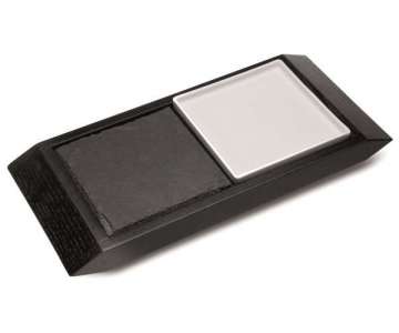 Apro-Platte mit 1 Schiefer- u. 1 Porzellanplatte 10x20cm